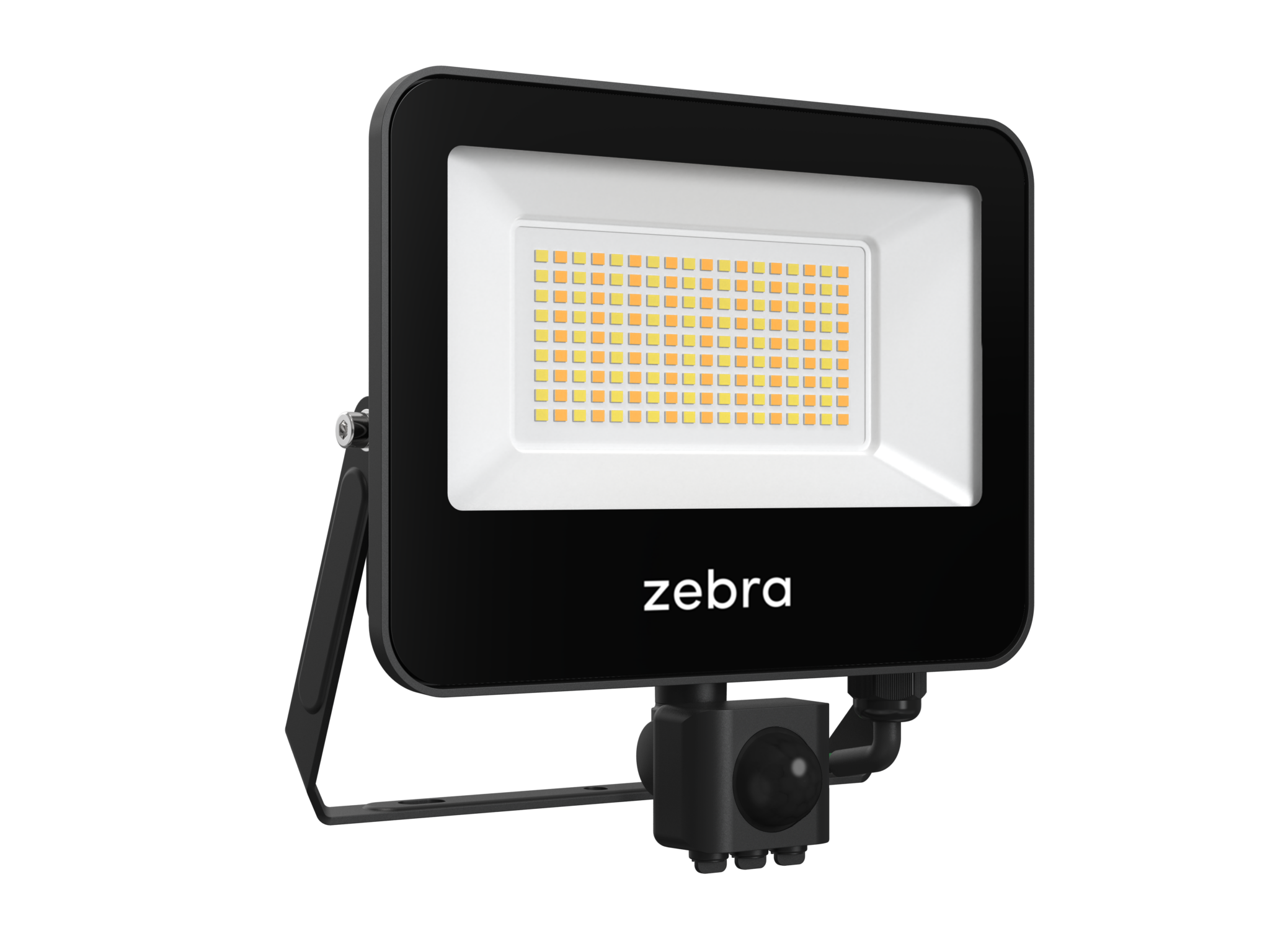 Simetrični reflektor ZEBRA CCT LED 25/40/50W s senzorjem gibanja 3000/4000/6500, 3500/5600/7000lm LED driver IP44 ČRN